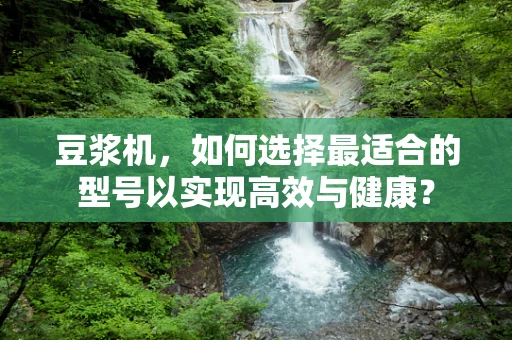 豆浆机，如何选择最适合的型号以实现高效与健康？