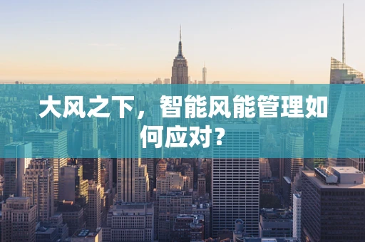 大风之下，智能风能管理如何应对？