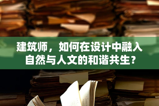 建筑师，如何在设计中融入自然与人文的和谐共生？