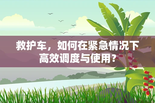 救护车，如何在紧急情况下高效调度与使用？