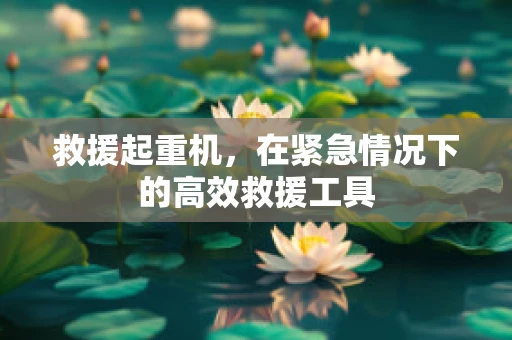 救援起重机，在紧急情况下的高效救援工具