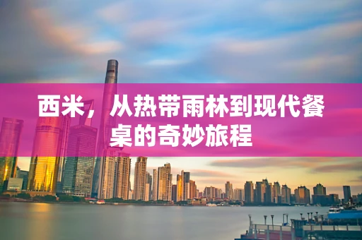 西米，从热带雨林到现代餐桌的奇妙旅程