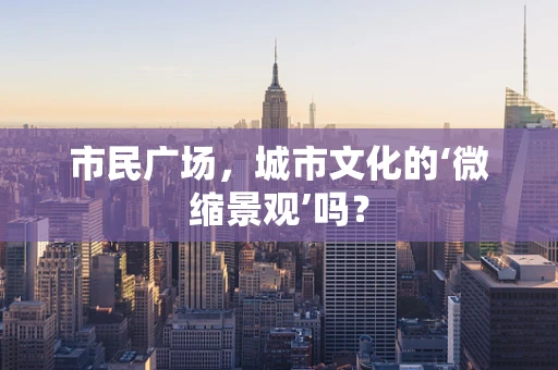 市民广场，城市文化的‘微缩景观’吗？